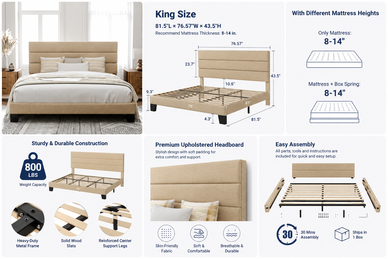 Allewie King Bed Frame